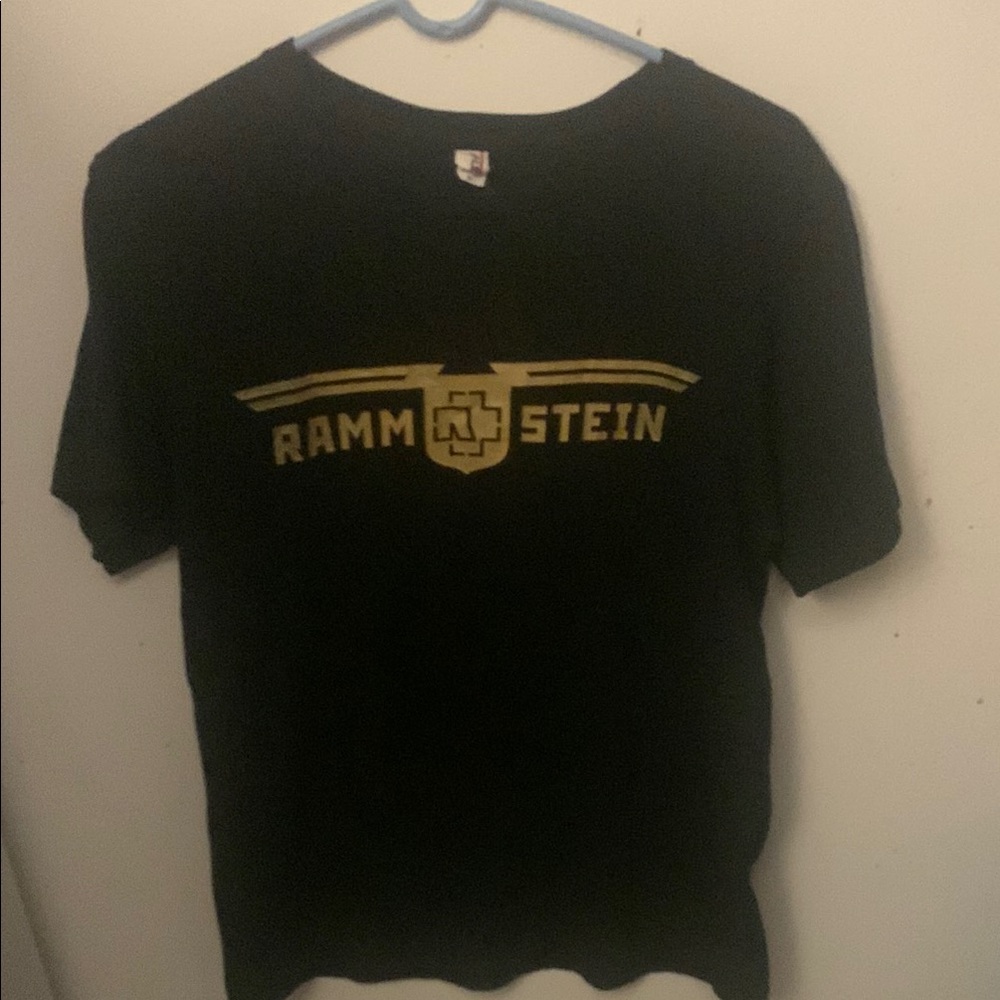 Official Rammstein Anvil Black and Gold Crewneck T-Shirt SZ Medium 🔥